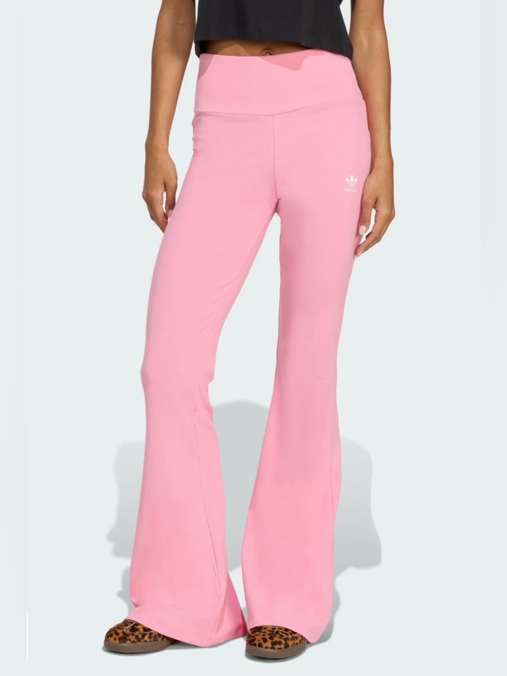 🆕 Adidas Originals Essentials Rib Flared Leggings Pink Women’s M